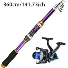 1 Set Purple Telescopic Fishing Rod And Spinning Reel Kit, Lightweight Collapsible Fishing Rod With 5.5:1 Pre-Spooled Spinning Reel, Non-Slip EVA Handle, Multiple Sizes, Suitable For Freshwater And Saltwater Beginner Fishing - Purple - View 9