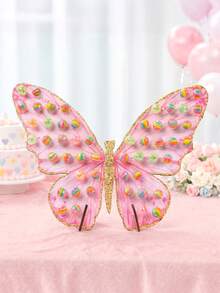 1 Set Pink Butterfly Wooden Lollipop Display Stand, Creative Candy Rack, Wedding Birthday Party Dessert Table Decoration, Pink Butterfly Party Supplies, Table Centerpiece Decoration, Wooden Lollipop Display Stand, Wedding, Birthday, Anniversary Tabletop Decoration, Baby Shower Candy Rack Lollipop Decoration, Bridal Shower Cupcake Stand Cake Decoration Rack, Wedding Decoration, Party Supplies, Wedding Accessories, Birthday Cake Stand - Butterfly - View 6