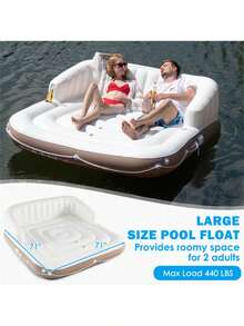 Colchón flotante inflable para piscina con parasol - como foto - Ver 6