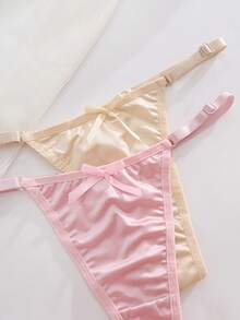 8er Set Damen Sexy Höschen, Schleife Dekor, niedrige Taille, weich und bequem Damen Unterwäsche Set - Verschiedenfarbig - Übersicht 4