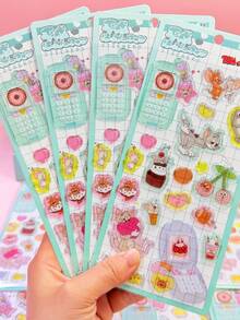 Birthday Gift Or Back To School Gift Cute DIY Handmade Diary Stickers Cartoon Cute Creative Stickers Mobile Phone Stickers Japanese Comics Creative Decoration Mobile Phone Case Luggage Stickers (Some Styles May Have Color Difference And Be Sent Randomly) - Multicolor - View 7