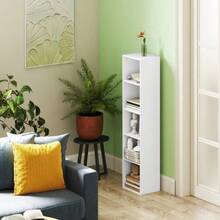 5-Tier Freestanding Bookshelf, Storage Shelf With Adjustable Shelves For Living Room, Bedroom, White - 白色 - 查看 7