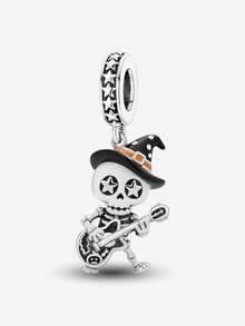 1 Stück minimalistischer modischer Halloween-Anhänger Perle, geeignet für handgemachte DIY-Armbänder, Halsketten und anderen Schmuck, perfektes Geschenk für Frauen - Silber - Übersicht 16