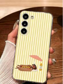 1pc Premium Striped Funny Dog Slogan Transparent Soft Protective Case Compatible With Huawei Honor, Galaxy A04e/12/A13/A14/A34/A50/A52/A53/A54/S21/S22/S23/S24/S25/S25Ultra/S25FE/S26/S26 PLUS/S26 ULTRA/S26 EDGE/ 6A/7A/8A/ 12T/13T/15T/15 TPRO - Clear - View 1