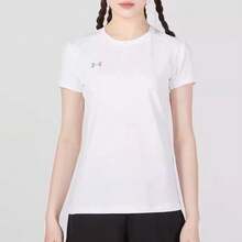 Under Armour Women's Sports Knit Round Neck Short Sleeve T-Shirt - White - View 1