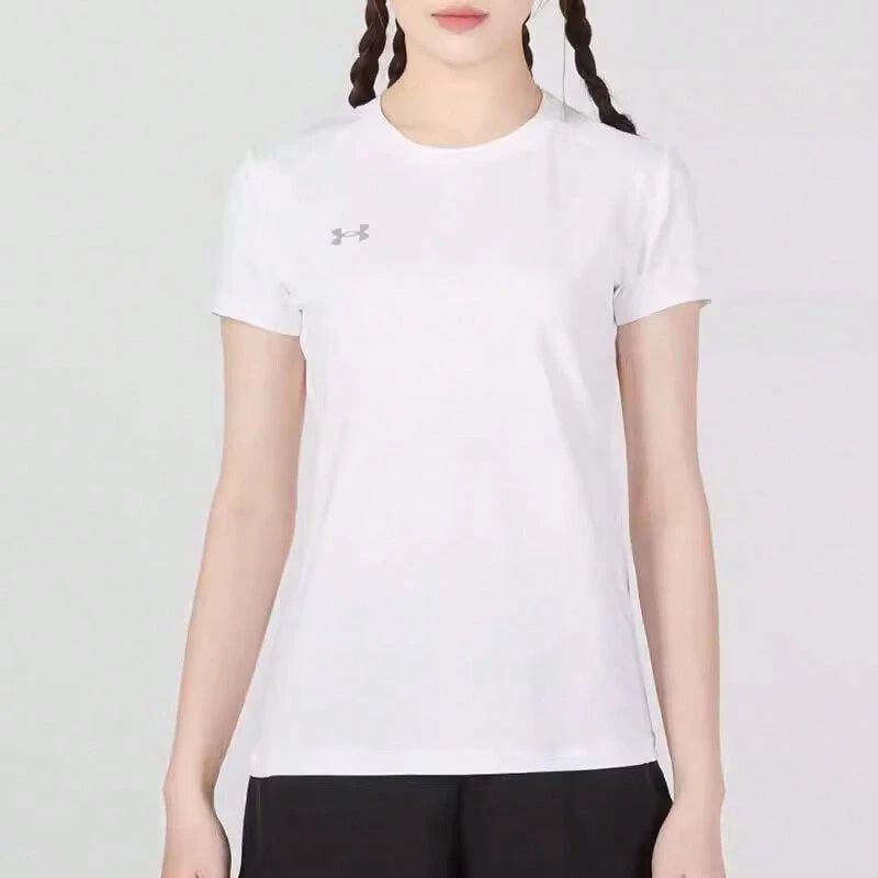 Under Armour Women's Sports Knit Round Neck Short Sleeve T-Shirt - White - View 1