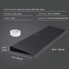 Rampa de Umbral Cortable Altura de 4 cm Rampa de Goma Antideslizante para Silla de Ruedas Ancho de 90cm Carga de 15 t Rampa de Acceso Antideslizante Banda Adhesiva Doble Cara para Entrada Puerta - A - Ver 11