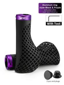 WEST BIKING Bicycle Handlebar Grips 3D Printed Non Slip Shock Absorbing Breathable Comfortable Handlebar Accessory - Multicolor - View 15