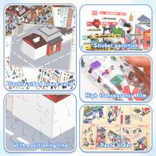 3D Stereoscopic Scene Stickers, Extra Large Size 28*21cm, DIY Fun Decorative Stickers, Town Alley Landscape, Healing Landscape Stickers, Suitable For Gifts, Office, Home, Classroom, Entertainment Toys, Student Planner Creative Vintage Scrapbooking - Scene Stickers - View 10