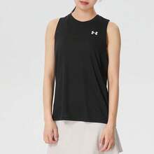 Under Armour UA Tech Series | Lightweight, Quick-Drying, Breathable Women's Loose Crew Neck Training Top, Sleeveless Sports Vest - Black - View 2
