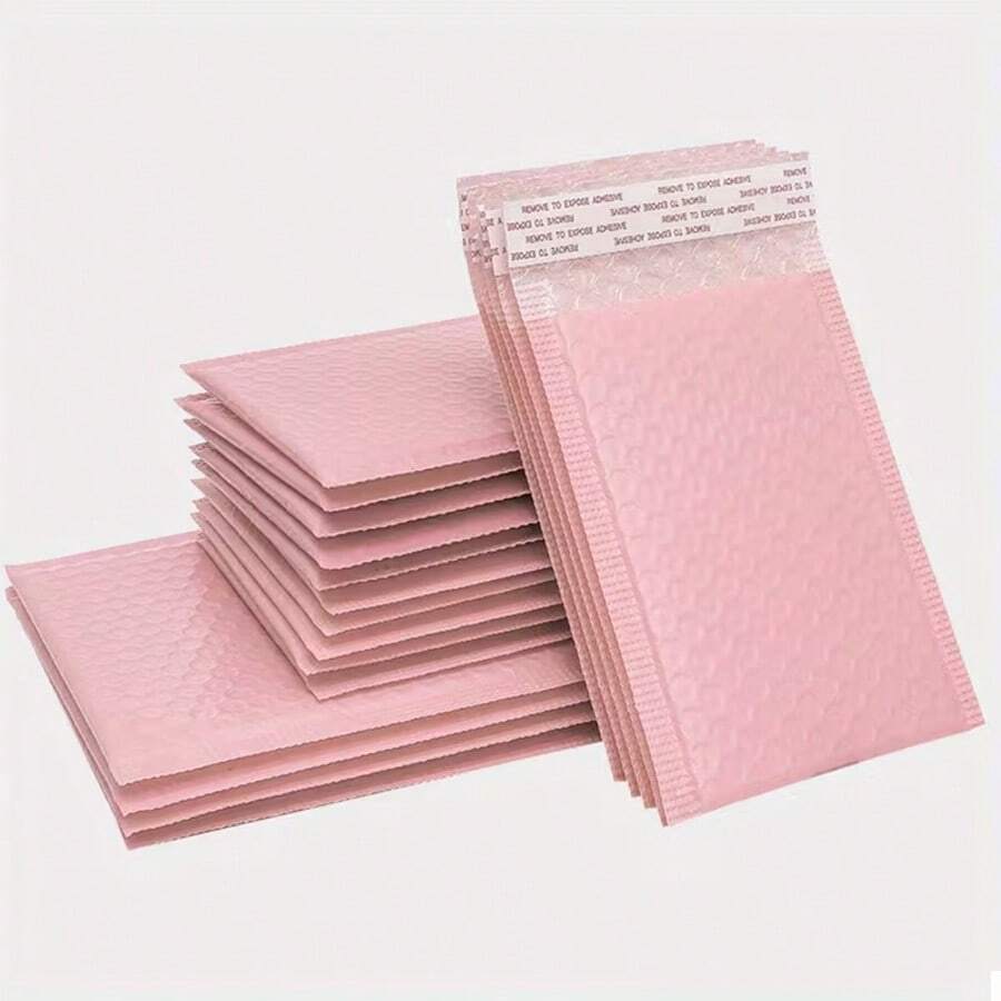 10 buah Kantong Gelembung Co-Ekstrusi Warna Pink Nude, Kantong Penyimpanan, Kemasan Cepat Perekat Diri, Kantong Pengiriman, Tahan Air untuk Transportasi Logistik, Perhiasan, Kosmetik, Buku, Pakaian, Alat Bantu Pengiriman Cepat - 11 x 15 cm / 4,33 x 5,91 inci - View 1