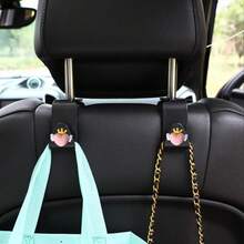 2pcs Small Heart Crown Resin Car Seat Hooks Hidden Backrest Hooks Multifunctional Creative Car Hooks - A - View 3