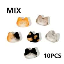 10pcs/20pcs Resin 1.3cm Random Mixed Color Cute Cartoon Shaped Cat Two-Hole Buttons DIY Hand-Sewn Cardigan Shirt Dress Hair Accessory Clothing Decoration Buttons - 1# 10pcs Random Mixed Color - View 6