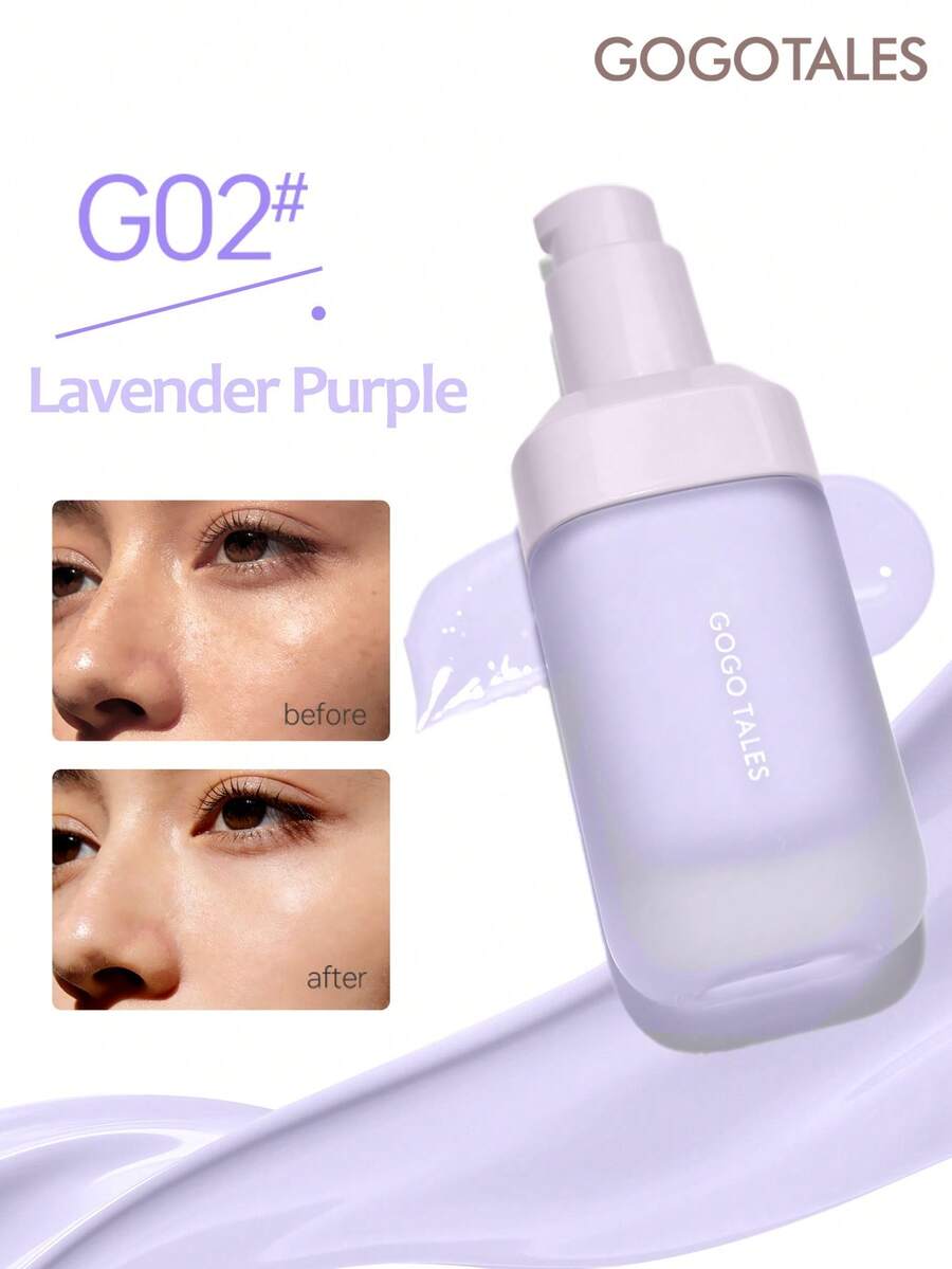 GOGO TALES GOGOTALES 保濕光澤妝前乳,2合1妝前乳與遮瑕膏,輕盈質地,不卡粉,保濕控油,可用作底妝提亮膚色,適合日常通勤妝容 - G02# Lavender Purple - 查看 1
