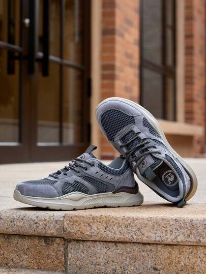 CAMEL CROWN Men's Outdoor Casual Shoes For Summer, Breathable, Comfortable, Lightweight, Thick-Soled, Sports Mesh Shoes.