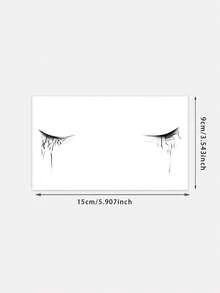 1pc Dark Style Dripping Tears Eyeliner Pattern Temporary Tattoo Sticker, Realistic Fake Tattoo Design, Suitable For Daily Bachelorette Party Favors, Music Festivals, Gaming, Graduation Gifts,Halloween, Lasts 3-5 Days - Black - View 2