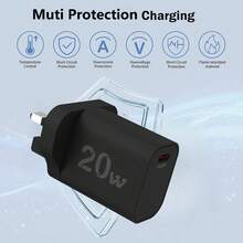 20W USB-C Fast Charging Power Adapter – Type C Compact Power Adapter, Compatible With IPhone 17/16/15/14/13/12 Pro Max, Tablets/Android Phones/And More - UK Charger - UK Plug(220-240V) - View 5