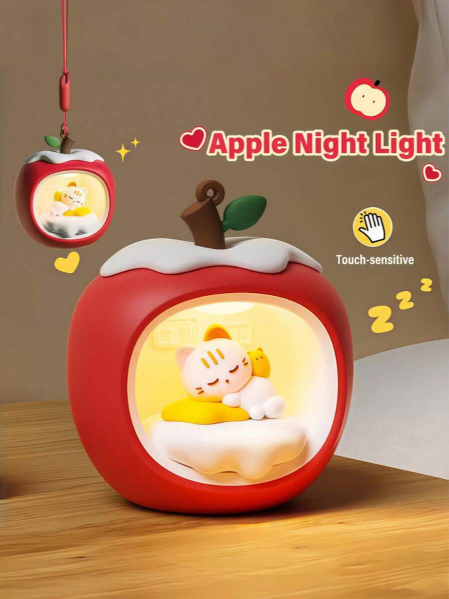 Cat Night Light With Tap Touch Control, 3 Brightness Levels, Warm Light Toddler Sleeping Lamp With Hanging Cord For Bedroom Living Room (Cat)