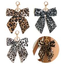 1 buah Gantungan Kunci Pita Kain Motif Leopard dengan Kait Paduan Logam, Hadiah untuk Wanita dan Anak Perempuan, Cocok untuk Kembali ke Sekolah, Halloween, Thanksgiving, Natal - MultiWarna - View 7