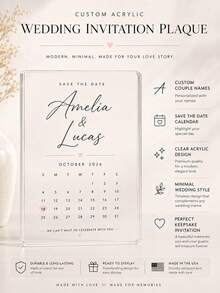 Custom Acrylic Wedding Invitations, Personalized Wedding Invitations. Custom Wedding Invitations, Wedding Invitations, Acrylic Gift Invitations, Acrylic Wedding Signs, And Wedding Invitations With Name, Date And Location. - Multicolor - View 5