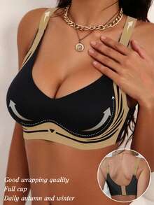 2pcs/Set Women's Seamless Non-Wired Bra Set, Silky Full Coverage Daily Lingerie, Elegant Comfortable Non-Wired Bra Suitable For Full Bust - Multicolor - View 3