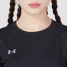 Under Armour Women's Comfortable Knit Crew Neck Short Sleeve Fitness Training T-Shirt - Black - View 4