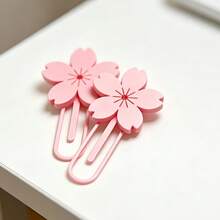 3pcs Cute Pink Cherry Blossom Bookmark Clips, Bookmarks, Paper Clips, Paper Clips, Cherry Blossom Page Markers Suitable For Books And Journals, Decorative Paper Clips Suitable For Office Documents, Study Notes And Planner Organization, Cute Stationery Gift Suitable For Students And Readers - Bookmark - View 10