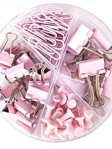 1 Set Multi-Function Paper Clips, Binder Clips, Push Pins, And Butterfly Clips Combination Set, Suitable For Office And Study Folders - Sets - View 9