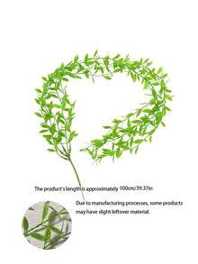 10pcs Light Green Artificial Hanging Leaf Vines, Faux Willow Branches, Simulated Plastic Plants, Green Leaves, Fake Ivy, Suitable For Wall, Balcony, Garden, Wedding, Windowsill, Party, Wreath Decoration, Jungle Decor, Home Indoor/Outdoor Garden, DIY Basket, Flower Pot Filler, Wedding Party Decoration, UV Resistant - Light Green - View 11