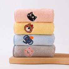 1/4/8件裝 卡通動物刺繡珊瑚絨手巾 11.8 x 11.8 英吋 超柔軟吸水臉巾 附掛繩方便攜帶 多色可選 適用日常使用、浴室、廚房、學校與旅行 可重複使用 - 彩色 - 查看 6