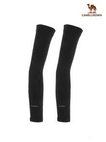CAMEL CROWN New Summer Cooling UV Protection Arm Sleeves With Finger Holes, Thin Sun Protection Ice Sleeves, Suitable For Women, Ideal For Cycling - Black - View 3