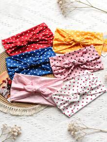 3 pièces Bandeau ultra large à pois et nœud, accessoire de cheveux élégant et décontracté pour femme - Multicolore - Voir 2