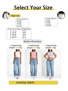 High Waist Washed Stretch Straight Leg Jeans, Casual Comfortable Daily Streetwear White Fall - White - View 6
