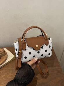 Mini New Color-Block Design Fashion Handbag, Nylon Waterproof Fabric Shoulder Bag, Square Bag And Basket Bag, Suitable For Commuting, Parties And Vacations - Beige - View 10