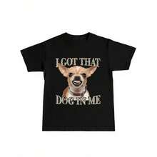 Camiseta Divertida y Moderna para Hombre, con Estampado de Chihuahua y el Lema 'I Have Dog Nature', Estilo Urbano, para Patinadores, Fiesta, Prenda de Moda Imprescindible - Blanco - Ver 1