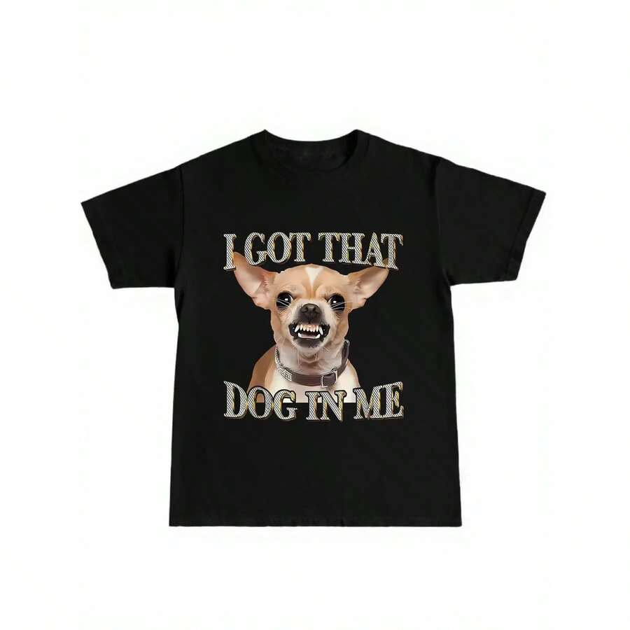 Camiseta Divertida y Moderna para Hombre, con Estampado de Chihuahua y el Lema 'I Have Dog Nature', Estilo Urbano, para Patinadores, Fiesta, Prenda de Moda Imprescindible - Blanco - Ver 1