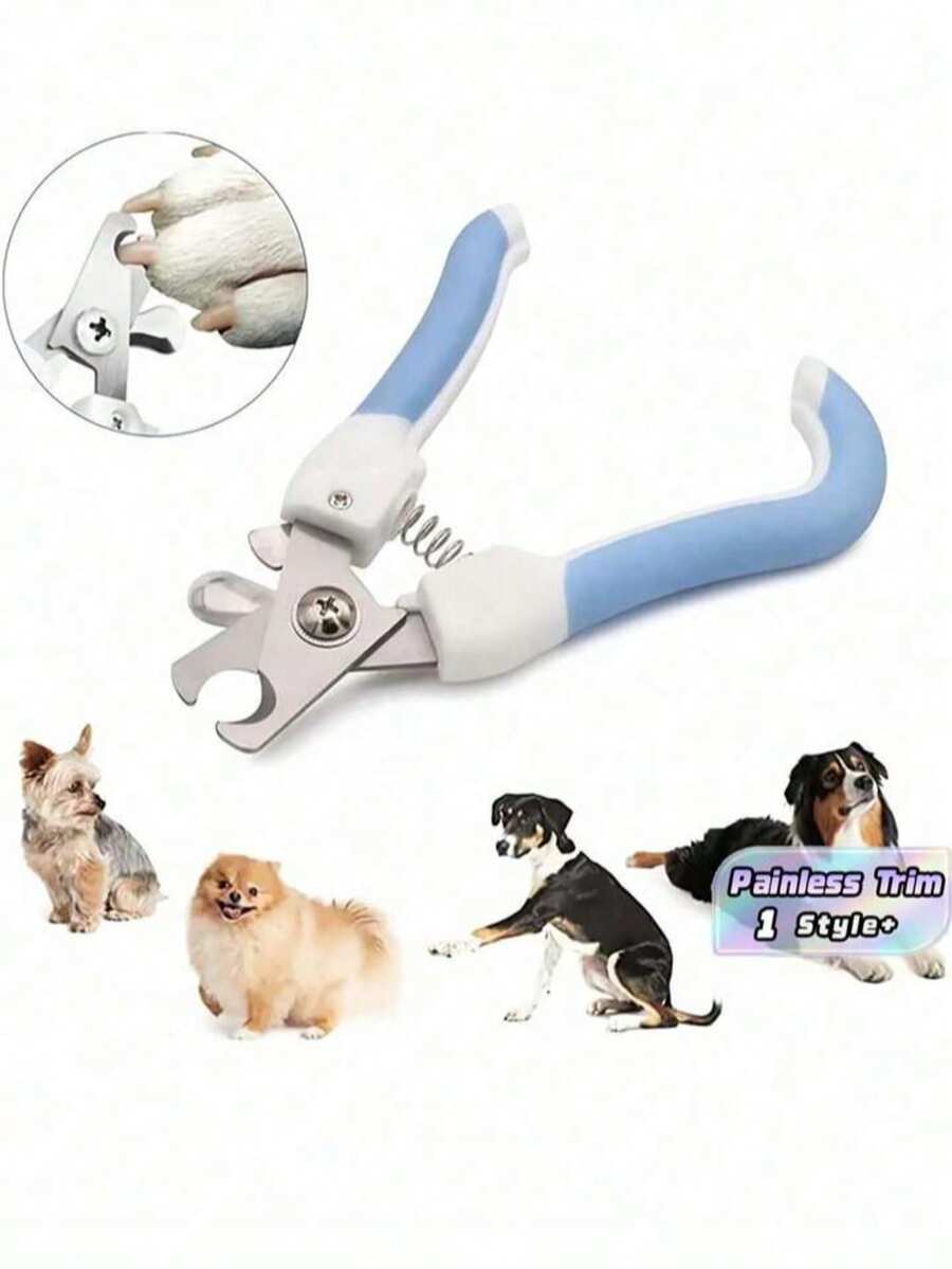 Professional Blue Stainless Steel Pet Nail Clipper Trimmer With Protective Cover, Suitable For Dogs And Cats, Non-Slip Grip, Painless Nail Trimming, Pet Nail Grinder, Manicure Tool, Home Use, Easy To Trim, Claw Care Supplies