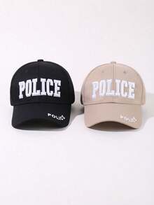 1件警徽刺繡棒球帽，可調節戶外休閒帽，適合春季、秋季、旅行、海灘、度假，中性Y2K風格帽 - 棒球帽 - 查看 3