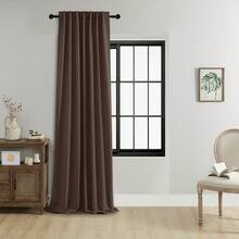 1 pieza/2 piezas Cortinas opacas de unicolor/Cortinas con bolsillo para barra/Cortinas con pestaña trasera/Cortinas con clip/Múltiples métodos de colgado/Cortinas opacas para habitación/Cortinas opacas con protección de privacidad y aislamiento térmico/Adecuadas para sala de estar, dormitorio, sala de estudio/Cortinas de color marrón oscuro - marron oscuro - Ver 19