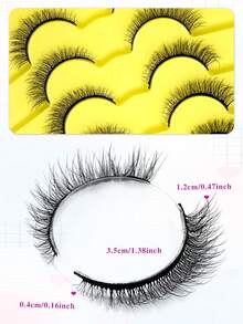 ENCHUW 6 Pairs Full Strip False Eyelashes, Fluffy Natural Lightweight Soft Daily Wear Strip Lashes - Black - View 2