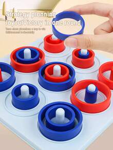 Children's Toy Ring-Toss Game - An Educational Toy For The Table - An Entertaining Tutoring Game. Enhances Logical Thinking Through Double-Person Tic-Tac-Toe. - Multicolor - View 5