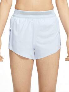 Nike Solid Color Lace-Up Mid-Rise Casual Comfortable Shorts With Lined Liner, Women's, Blue - Baby Blue - View 1