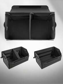 Leather Car Trunk Organizer Box, (Small And Large) Flip Lid Dust-Proof Large Capacity Storage Box, Waterproof Wear-Resistant Leather Fabric, Car Interior Storage Tools And Miscellaneous Items, Self-Driving Trip Car Trunk, Organizing Storage Box - Random Color - View 6