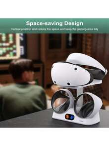 PS VR2 多功能充電底座，DualSense 控制器充電器，VR 頭戴式裝置展示與收納架，VR2 收納架，遊戲配件 - 查看 4