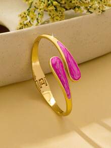 1pc Exaggerated Vintage Elegant Enamel Drip Water Drop Spring Bracelet Suitable For Party, Banquet And Daily Wear - Bracelet - View 8