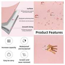 DANYCASE Funda para tableta de 11-13.3 pulgadas, compatible con Air Pro de 11ª/10ª generación, con asa y bolsillo, estilo maletín, bolsa de almacenamiento portátil con cremallera, funda protectora a prueba de golpes - Rosa - Ver 7
