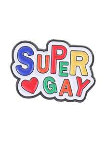 1件/套 彩虹驕傲系列金屬胸針 LOVE IS LOVE 地球愛心電池字母琺瑯別針 背蓋裝飾徽章 - 彩色 - 查看 13