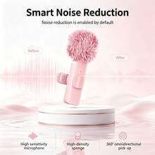 Wireless Clip-On Microphone, Mini Portable Clip Microphone With Automatic Noise Cancellation And 40mAh Rechargeable Battery, Plug And Play, Suitable For Live Streaming, Video Recording, Interview, Vlog - View 4