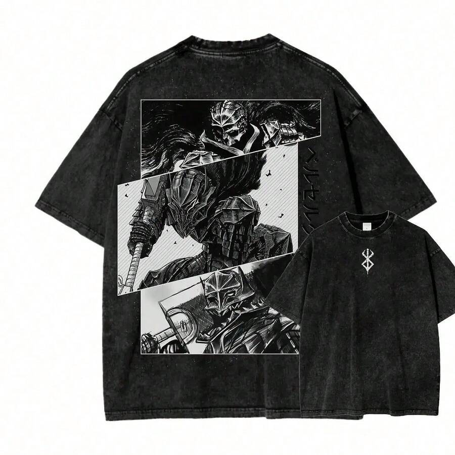 Camiseta Unisex  con Efecto Lavado6 - Negro - Ver 1