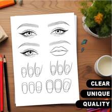 1 Exquisite Makeup, Nail Art & Hairstyle Coloring Book, 24 Pages Thick Paper, Stress-Relieving Fashion Aesthetic Creation, Perfect For Adult Relaxation, Family Gatherings And Holiday Decor, Father's Day, Halloween, Christmas - Single Piece - View 4